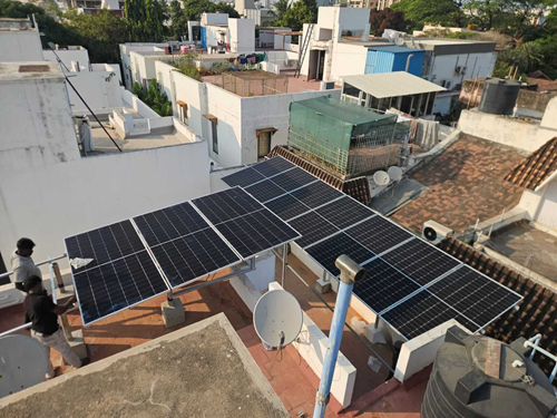 Solar rooftop installation by Prompt Power Systems in Chennai, South India - Project 13
