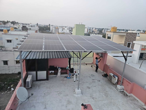 Solar rooftop installation by Prompt Power Systems in Chennai, South India - Project 18