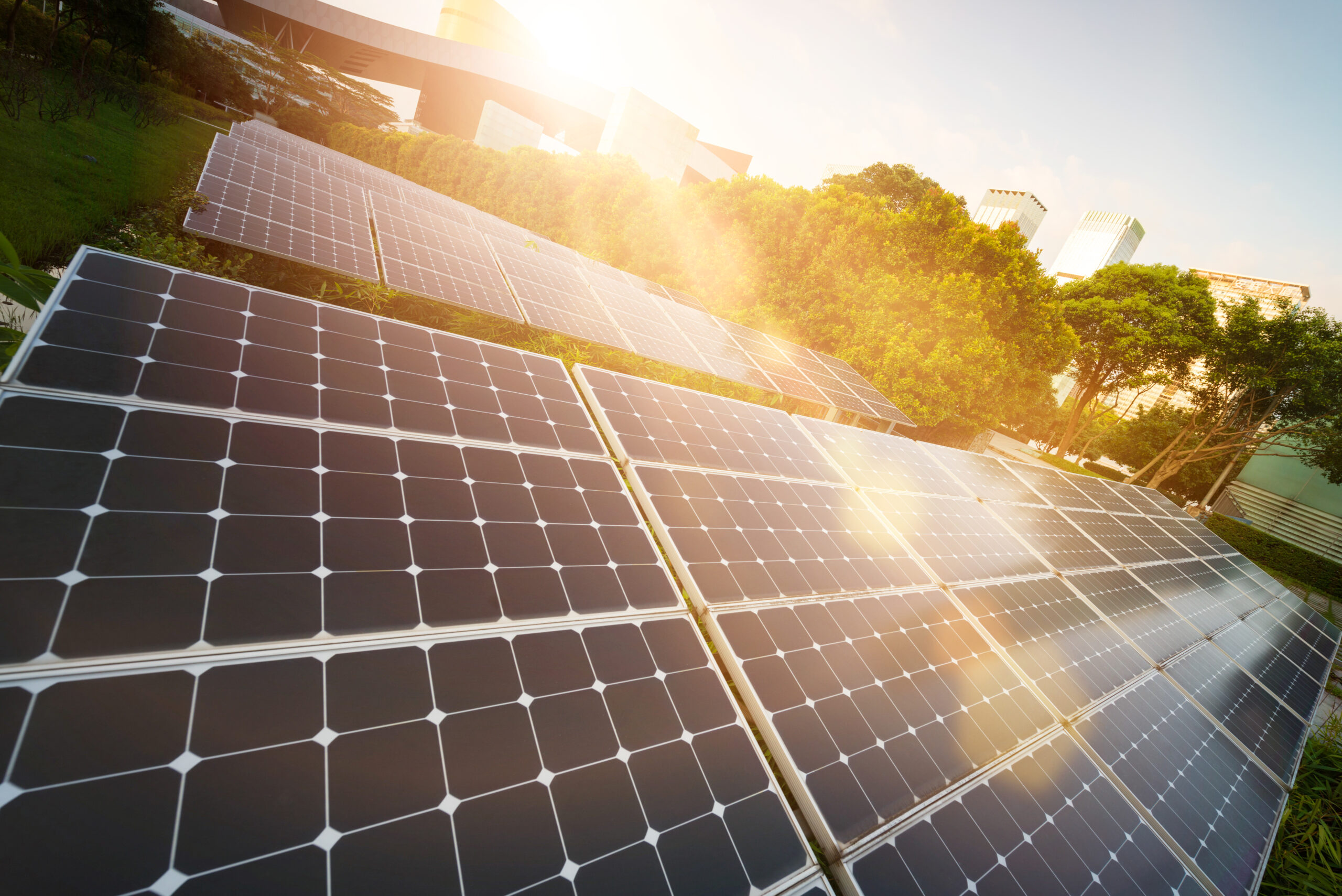 On-grid Solar Panels Background